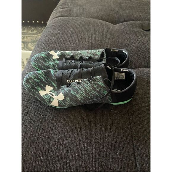 Under Armour Mens Black & Green Speedform Miler Pro Track Spikes Athletic Shoes - Picture 12 of 14